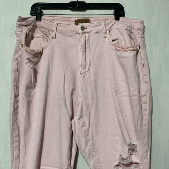 Judy Blue Always Be My Baby Pink Flare Jeans - Picture 2 of 9